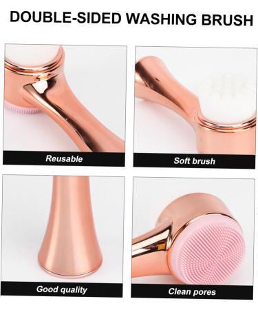 Housoutil Silicone Facial Tool Double-sided Facial Brush Facial Exfoliator Tool Facial Scrubber Brush Floral Scrunchies Facial Cleaning Brush Skin Cleansing Brush Skincare Tool Face Diamond 13x4.5cm Golden - Buy Online on GoSupps.com