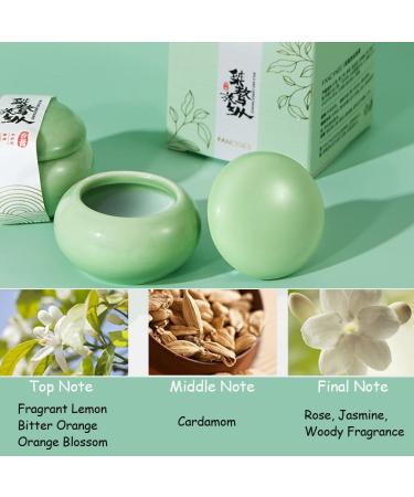 Solid Perfume Floral Scent Fragrance All Natural Ancient Chinese Craftsmanship for Women Girls Travel Friendly with Ceramic Jar (Green) - Buy Online on GoSupps.com