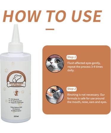 237ml Dogs and Cats Eye Cleaner Pet Eye Care Dogs Eye Rinse Liquid for Cleanse Irritated Eyes - Buy Online on GoSupps.com