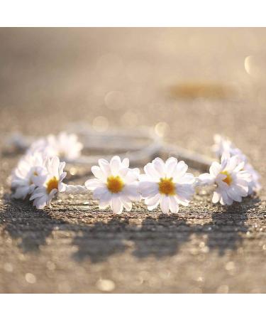 Zoestar Sunflower Hair Wreath Flower Crown Headpiece - White Floral Accessory for Women - Buy Online on GoSupps.com