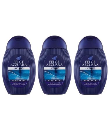Felce Azzurra 3 x Foug re Azzurra Men's Shower Shampoo Cool Blue Invigorating Shower Shampoo 250 ml