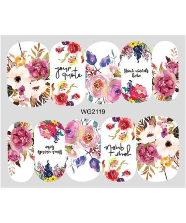 Decoration Summer Butterfly-shape Leaf Sliders Leaves Nail Sticker Rose Transfer Decal Flower Nail Water Stickers(WG2117) - Buy Online on GoSupps.com