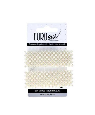 EUROSTIL Eurostil Fantasia Doradas Rectangular Clips with Pearls Pack of 1. Health and Personal Care