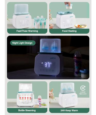 KOSTTE Double Baby Bottle Warmer with Accurate Temperature Control - Fast Electric Heater for Breastmilk or Formula - White - Buy Online on GoSupps.com