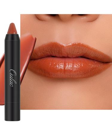 Oulac Orange Lip Gloss Lipstick - Tinted Lip Balm Makeup Lip Crayon Semi- Gloss Finish for Dry  Moisturizing Creamy Lip Color | 2.48g  Rust red(07) Pumpkin Please! (07)