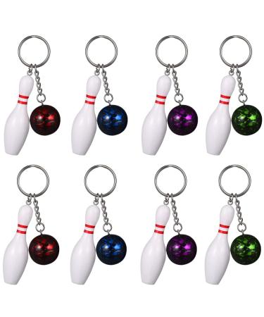 Aweisile Mini Bowling keychain 8 pieces bowling pins ball key trailer bowling mit.