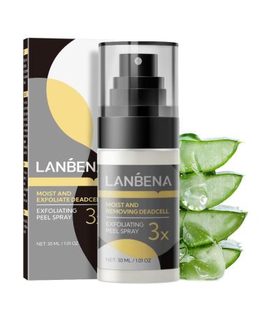 LANBENA Body and Face Peeling Spray Exfoliating Peeling Spray 30ml Professional Care for Hands Knees Elbows Back Ankles with Natural Aloe Vera Infusion 30ML