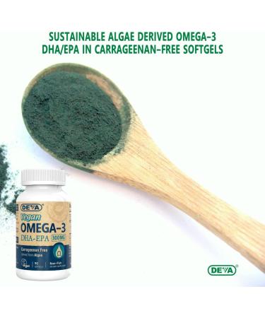 Deva Vegan Omega-3 DHA EPA 300mg | 90 Vegan Softgels for Heart Health - Buy Online on GoSupps.com