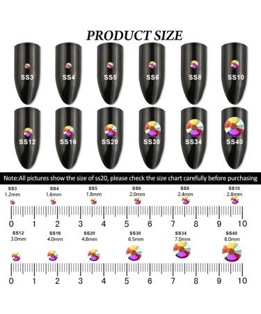 YHMQ 1440 Pieces ClearAB Rhinestones for Nails - SS12 Nail Crystals (2.8-3.0mm) | Premium Nail Art Supplies - International Shipping Available - Buy Online on GoSupps.com