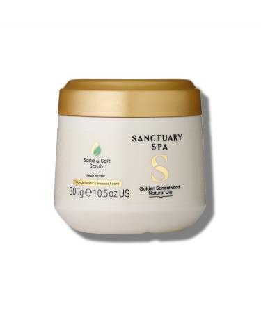 Sanctuary Spa Golden Sandalwood Sand and Salt Scrub 92% Natural Body Exfoliator Mineral Oil Free Cruelty Free & Vegan 300g Golden Sandalwood Scrub - Buy Online on GoSupps.com