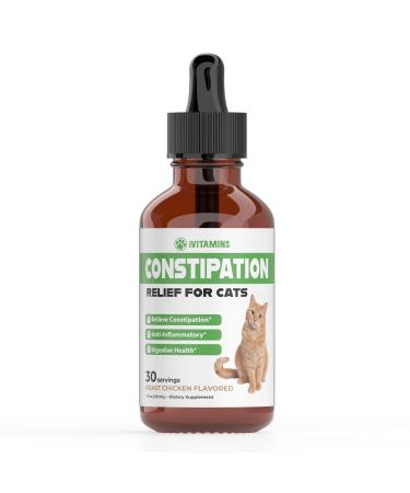 Cat Constipation Relief - May Help to Soften Stool Ease Bowel Movements & Much More - Supports Healthy Digestion - Cat Laxative - Constipation Relief for Cats - 1 fl oz - Chicken Flavor