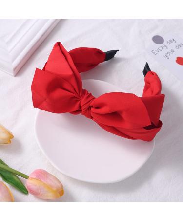 Big Bow Decor Hair Hoop for Women Girls - Red Knotted Turban Headband - Buy Online on GoSupps.com