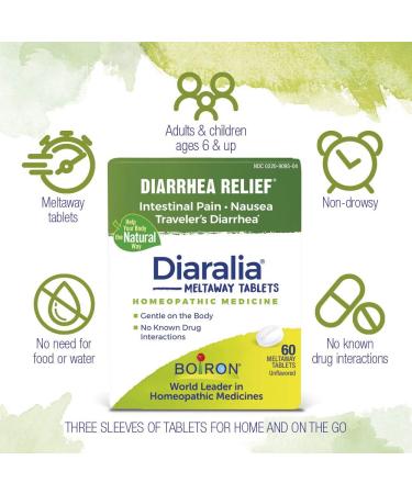 Boiron Diaralia Tablets - Diarrhea Relief for Gas, Bloating, Intestinal Pain & Traveler's Diarrhea - 120 Count - Buy Online on GoSupps.com