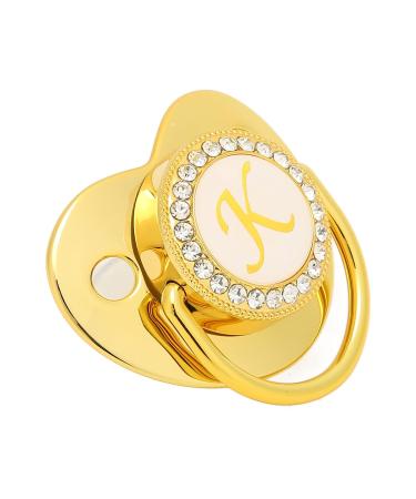 Golden Baby Pacifier - 26 Letters Curved Silicone Bling Pacifier with Clips for Babies 6-18 Months - Buy Online on GoSupps.com