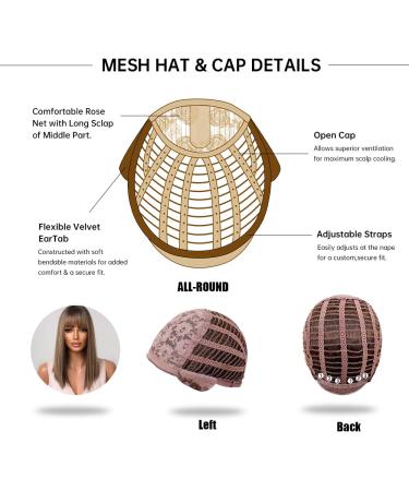 Brown Mixed Blonde Highlight Wig for Black Women | Smooth Bob Wig with Dark Roots & Ponytail | Daily Use - Buy Online on GoSupps.com