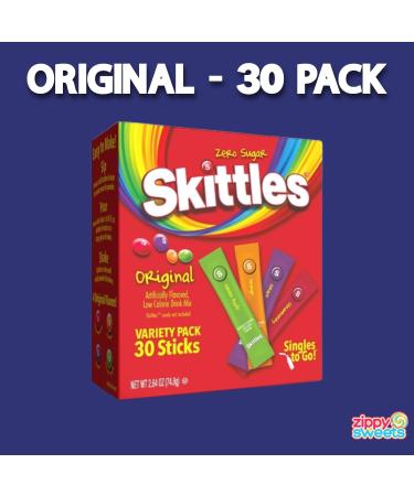 ZippySweets - Water Enhancer Sugar Free Variety Pack Drink Packets - 12 Flavours 90 Packets Total - Tastes Like Your Favourite Candy - Original Tropical & Wild Berry Water Flavour Packets - Buy Online on GoSupps.com