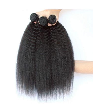 Buy Ifly Brazilian Real Hair Yaki Bundles - 100% Virgin Human Hair Extensions (10 12 14 inches) - Kinky Straight Natural Black Color - Buy Online on GoSupps.com