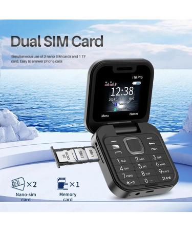 JHIALG Mini Flip Mobile Phone - FM Radio Voice Blacklist Vibration 2SIM for Elderly - Compact Foldable Design in Purple - Buy Online on GoSupps.com