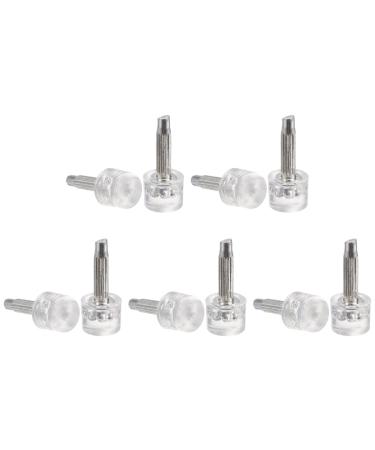 sourcing map 5 Pairs TPU High Heel Tips Shoes Replacement Tap Caps for Women High Heel Shoes 3mm Pin 8mm Round Shape Heel Repair Caps Transparent