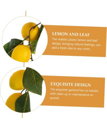 Zerodeko 4 Pcs Simulation Lemon Rattan Garland Decor Plant Flower Embellishments Front Door Wreath Wedding Supplies Artificial Flower Spring Front Door Adornment Summer Plastic Green Leaves Yellowx2pcs 100x13cmx2pcs - Buy Online on GoSupps.com