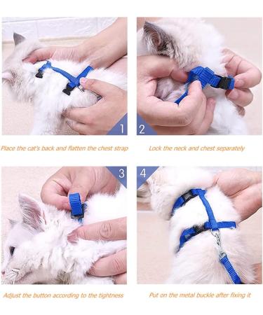 MANJIAMEI 2 Pack Cat Harness and Leash Adjustable Comfortable Nylon Pet Strap Collar with Leash Escape Proof Safety Rope Leads Chest Strap for Kitten Puppy Rabbits Walking Training (Pink & Purple) - Buy Online on GoSupps.com