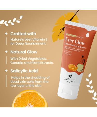 EverGlow Himalayan Ubtan Cleansing Cream - Soap-Free Face Cleanser with Algae Extract & Vitamin E | Nourishing & Rejuvenating 100ml for Natural Glow - Buy Online on GoSupps.com
