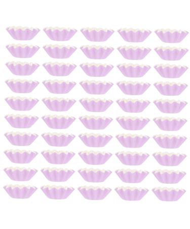 Beavorty 50 pieces paper cup of wax wax warmer for candles wax melted silicone liner aroma granny use wax-liner wax lamp pet-coated paper violet isolation purple 8.9x8.5x2.8cm