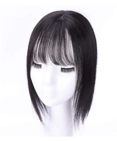 LXUE Realistic Crown Hairpieces with Bangs - Human Hair Clip-in Topper for Women with Hair Loss - 8 Dark Brown 20cm Hairpiece - Buy Online on GoSupps.com