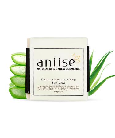 Aloe Vera Soap for Face & Body With Vitamin A E & Aloe Vera Ideal for Oily and Sensitive Skin Vegan Cruelty-free Paraben-free Acid-free Alcohol-free for Acne-Prone Skin Green