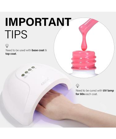AILLSA Jelly Gel Nail Polish Set - Nude & Blush Pink Translucent Gel - 8 Colors - Easy Apply & Soak Off - Buy Online on GoSupps.com