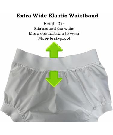 AQX Fabric Adult Diaper Covers - Reusable Waterproof and Leak-Proof High Waist Underwear for Incontinence (4-Pack - Black & White XL) - Buy Online on GoSupps.com