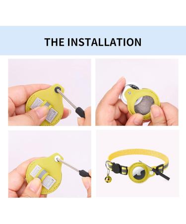 Kolacen Reflecting Airtag Cat Collar - Adjustable Neck Band with Safety Buckle for Puppies & Kittens - Airtag Shell & Bell Included (Yellow) - Buy Online on GoSupps.com