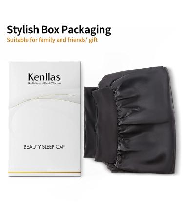 Kenllas Long Satin Sleep Bonnet - Extra Large Night Cap for Women with Long Curly Dreadlock Braid Hair - Black - Buy Online on GoSupps.com