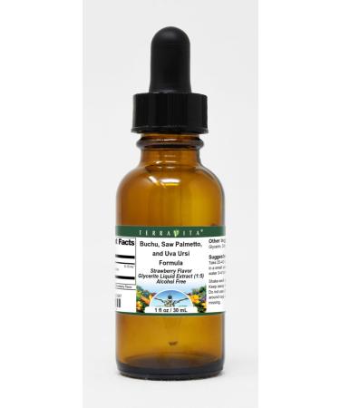 Buchu Saw Palmetto and Uva Ursi Formula Glycerite Liquid Extract (1:5) - Strawberry Flavored (1 oz ZIN: 523667) - Buy Online on GoSupps.com