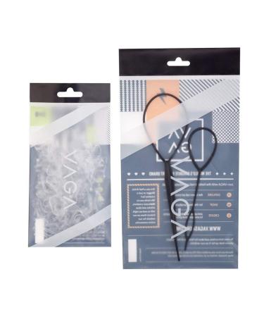 VAGA 250 Small Clear Elastic Rubber Bands and 2 Ponytail Makers - Hair Tools Set - Buy Online on GoSupps.com