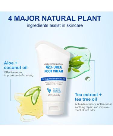 42% Urea Foot Cream 2% Acids Foot Cream For Cracked Heels And Dry Skin Foot Moisturiser Foot Cream For Hard Skin Urea Cream Soften Cracked Heel Cream Heel Balm For Foot And Body Care - Buy Online on GoSupps.com