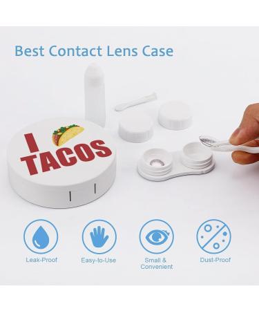 I Love Tacos Round Case For Contact Lens Kit Storage Box with Mirror Printed - Buy Online on GoSupps.com