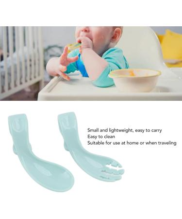 Baby Training Fork Spoon Toddler Utensils Self Feeding Learning Spoons Short Handle Food Grade PP Easy To for Travel - Buy Online on GoSupps.com