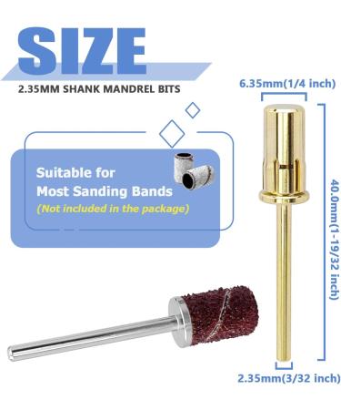 Mesee 2 Pieces Nail Sanding Bands Mandrel Bit Set 2.35mm Shank Easy-Off E-file Nail Drill Mandrel Bits for 6.5mm Small Sanding Bands Acrylic Gel Nails Manicure and Pedicures Care - Buy Online on GoSupps.com