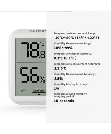 Inkbird IndoorI Thermometer Hygrometer  Max & Min Records for Reptiles  TH-20 Digital Room Thermometer Humidity Gauge with Temperature and Humidity Monitor for Guitar Ukulele Fridge - Buy Online on GoSupps.com