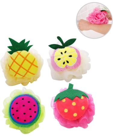 NOLITOY 4pcs Large Bath Ball Pouf Sponge - Cute Mesh Shower Flower for Spa & Relaxation - Buy Online on GoSupps.com