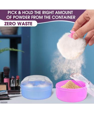 Baby Powder Container with Puff - 2Pcs Body Powder Puff Set for Bath and Travel - Talcum Powder Applicator Kit for Women - Buy Online on GoSupps.com