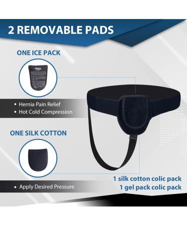 Hilph Inguinal Hernia Belt for Men & Women - Flexible Support with Removable Compression & Gel Cooling Pads - Pain Relief Size M - Buy Online on GoSupps.com