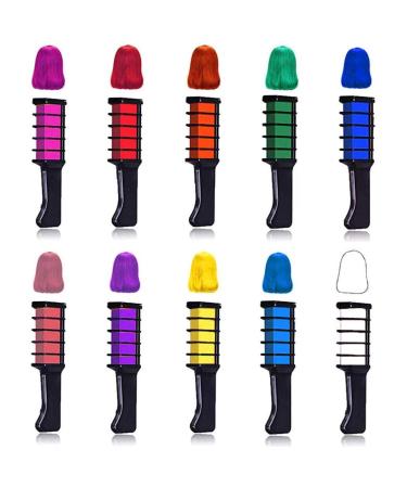 Shop 10-Piece Temporary Hair Color Comb Set | Unique Hair Chalk for Carnival Halloween & Parties - Buy Online on GoSupps.com