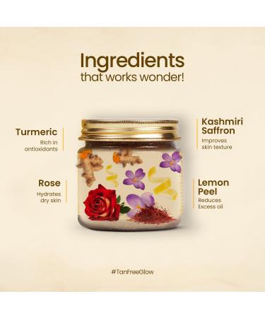 Turmeric Healing Face Ubtan Powder for Hyperpigmentation & Radiant Skin | Saffron Rose Petal Orange Peel - 75g All Skin Types - Buy Online on GoSupps.com