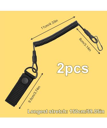 Fhioevt 2-Piece Paracord Tactical Lanyard with Carabiner - Extendable 150cm Keychain for Keys Fishing and Camping (Black) - International Shipping Available - Buy Online on GoSupps.com