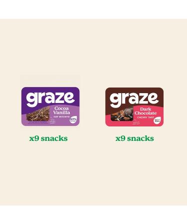 Graze - Sweet Snacks Bundle of Cocoa Vanilla Oat Flapjacks and Dark Chocolate Chery Tart Mixed Snacks - with Natural Flavours - Pack of 18 Snacks Cocoa Vanilla and Dark Chocolate Cherry Tart 18 count - Buy Online on GoSupps.com