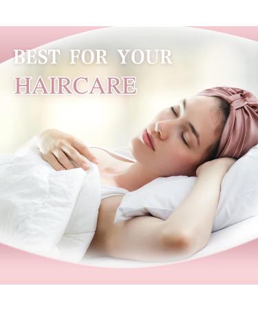 100% Mulberry Silk Sleep Cap - Adjustable Breathable Night Cap for Curly Hair - Pink - Buy Online on GoSupps.com