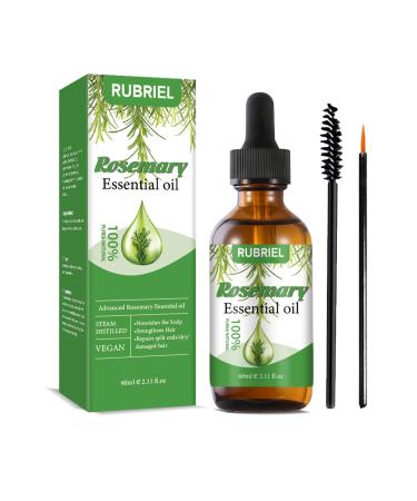 Rosemary Oil for Hair Growth Rosemary Essential Oils Stimulates Hair Growth Improves Blood Circulation Rid of Itchy & Dry Scalp Natural Hair Growth Oil Skin Care Hair Loss Treatment(60 ml)