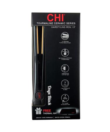 CHI Classic Tourmaline Ceramic Hairstyling Iron 1.5 in Onyx Black - Professional Hair Straightener - Buy Online on GoSupps.com